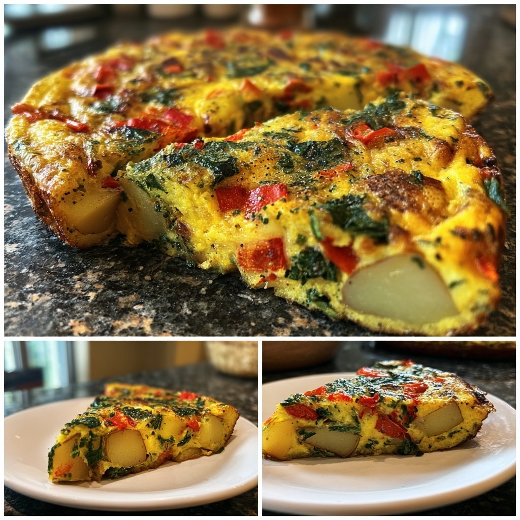 Savor the Flavor: Easy Frittata with Potatoes, Red Peppers, and Spinach Recipe